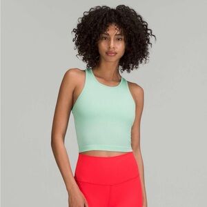 Lululemon Ebb to Street Cropped Ribbed Tank Top Mint Green Athleisure Size 12